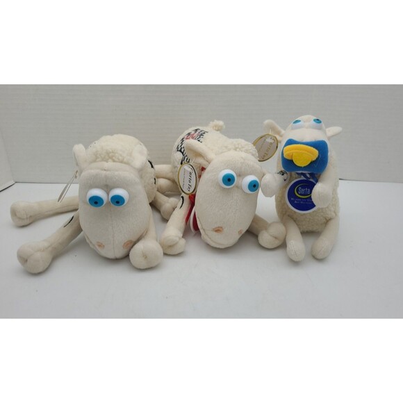 Lot 3 Serta Curto Toy Plush Sheep 1/16 Lamb With Binky Speed Limit 55 Racing 49 - Picture 1 of 16